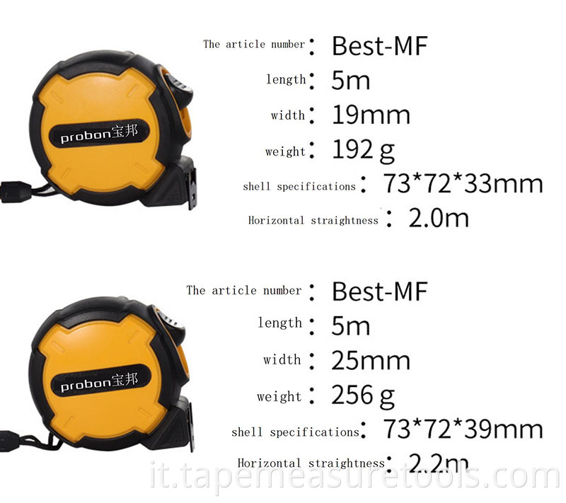 Metro a nastro retrattile con nastro di misurazione intelligente con nastro di nylon resistente all'usura